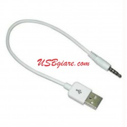 CÁP SẠC, CÁP DỮ LIỆU CHO APPLE IPOD SHUFFLE THẾ HỆ 3 /4 3.5MM - 4 CỰC - RA USB 2.0