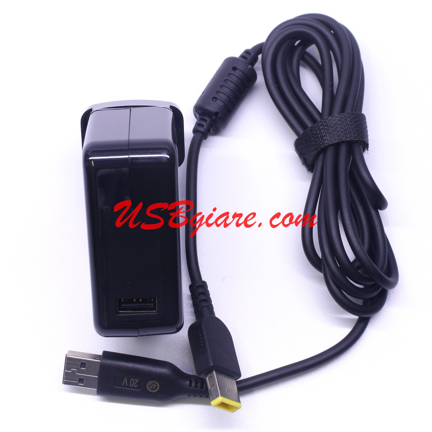 Sạc laptop Lenovo Yoga 12 20V 2.25A / 3.25A chân USB chữ nhật màu vàng -ảnh 3