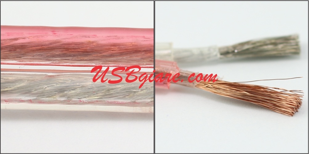 Cáp amply sang loa 2 dây trong suốt 300 tim hiệu AK