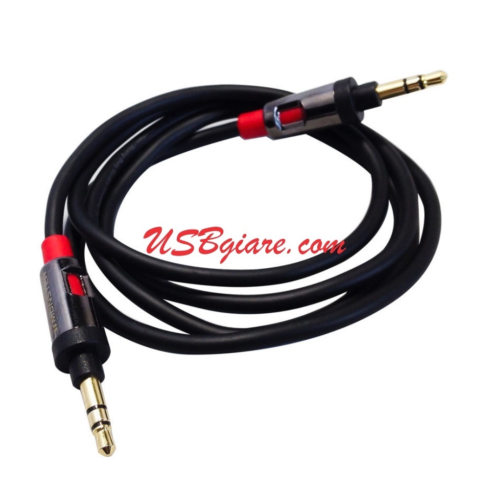 dây aux cho oto xe hơi monster icable for car 800 0.9m
