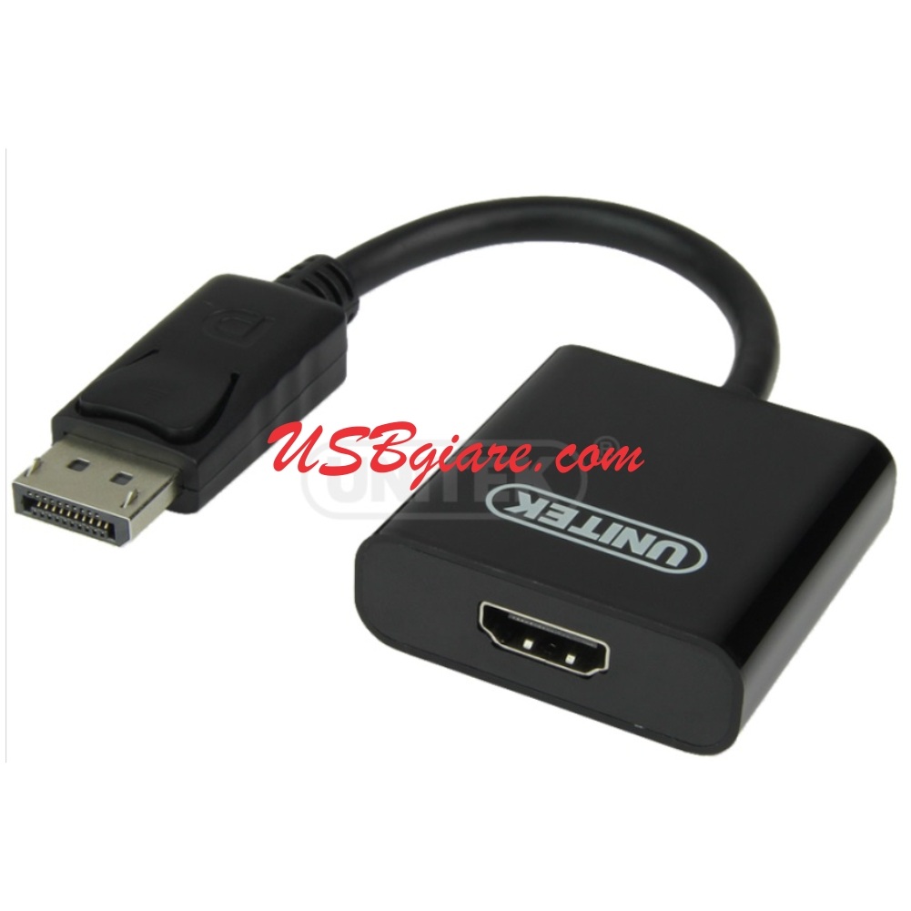 Cáp displayport to hdmi 0.2m unitek y-5118da