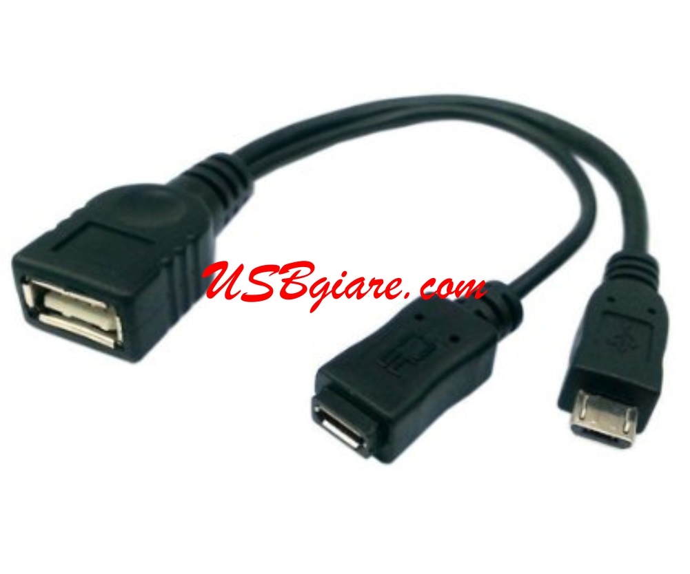 Cáp OTG chữ Y 3 đầu micro USB + USB + nguồn