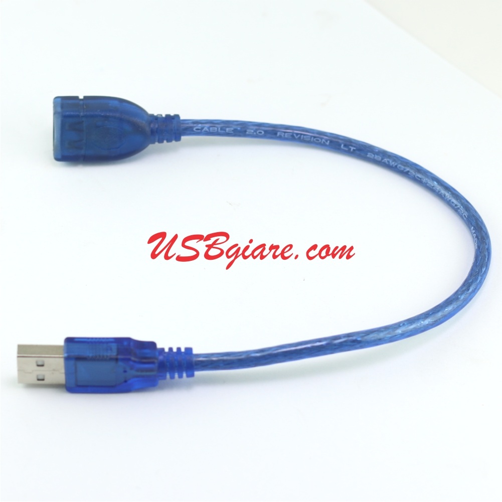 cap usb noi dai ngan 30 cm day xanh