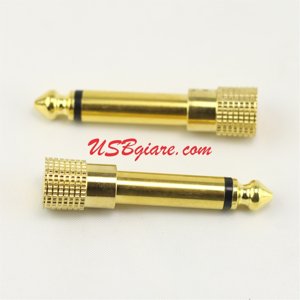 đầu chuyển jack audio 3.5mm cái ra 6.5mm đực mono mạ vàng