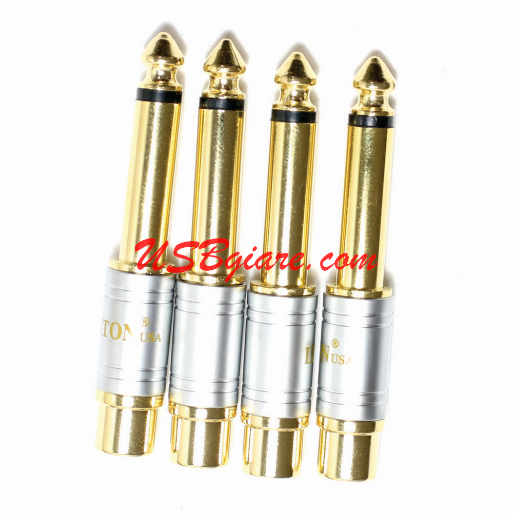 Đầu jack chuyển 6.5mm ra RCA AV bông sen cái mạ vàng Liton rất đẹp