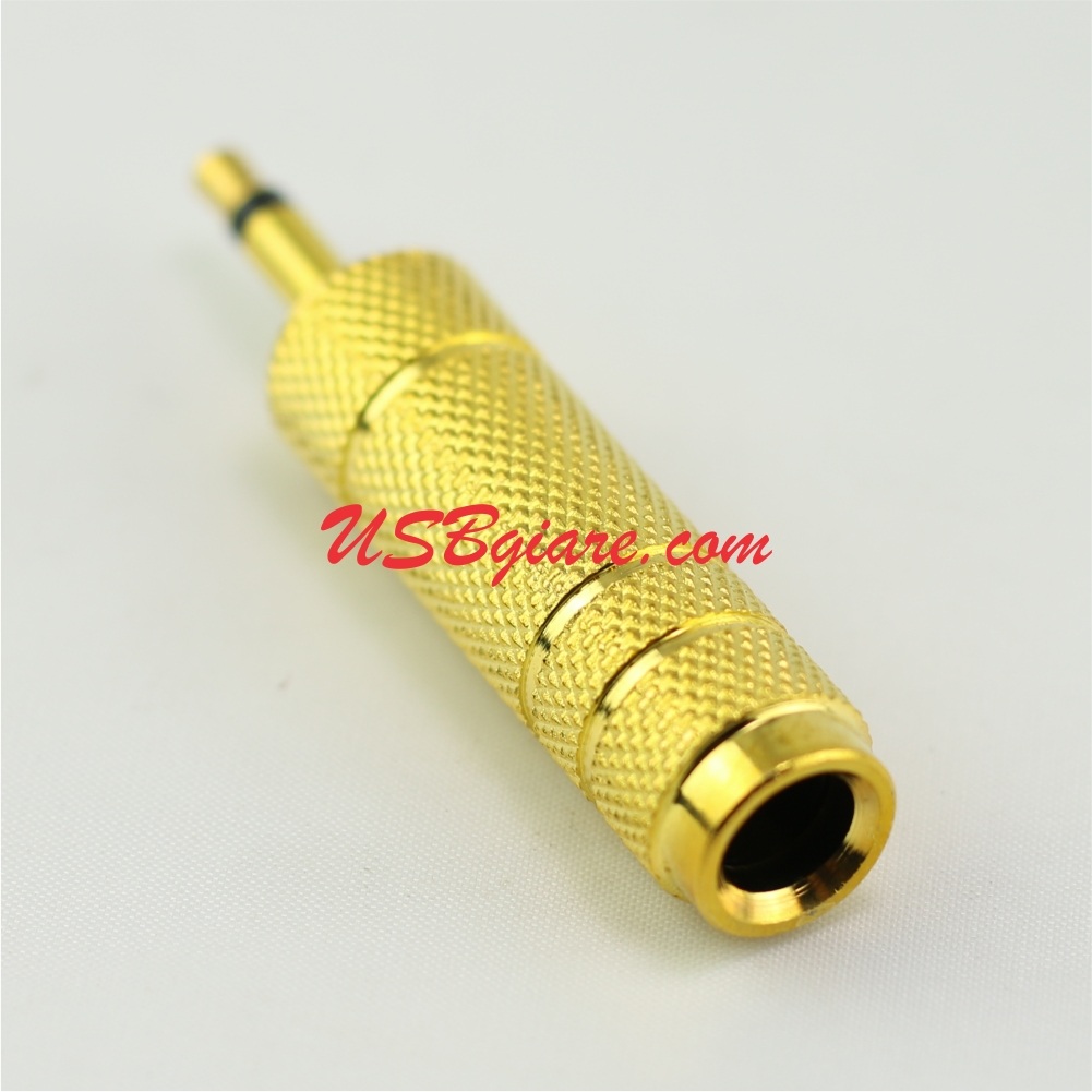 Đầu chuyển Audio 3.5mm đực ra 6.5mm cái Mono mạ vàng