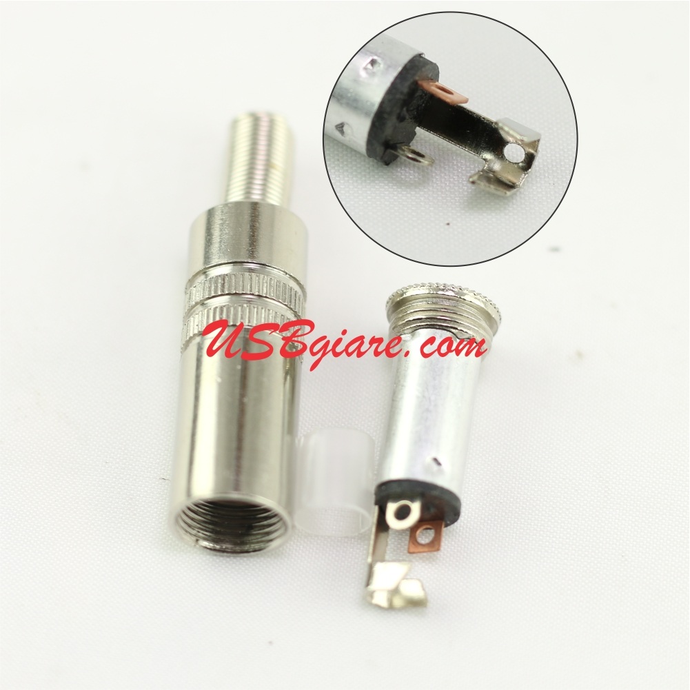 đầu hàn audio 3.5mm cái vỏ kim loại 2 nấc 1255