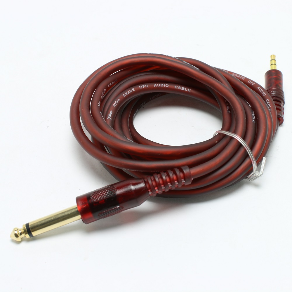 dây cáp chuyển 3.5mm sang 6.5mm, 6.5mm sang 3.5mm dài 3m màu nâu đỏ