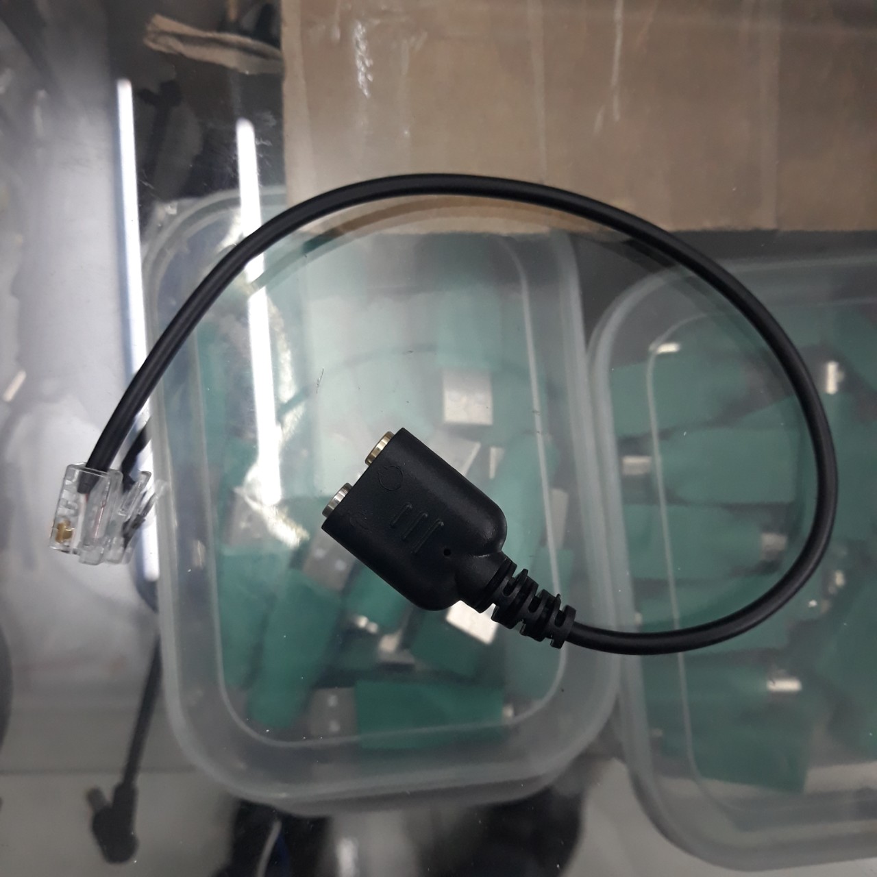 cáp chuyển tai nghe rj9 to 3.5mm cho điện thoại IP Grandstream loại 2 jack 3.5mm - ảnh 2