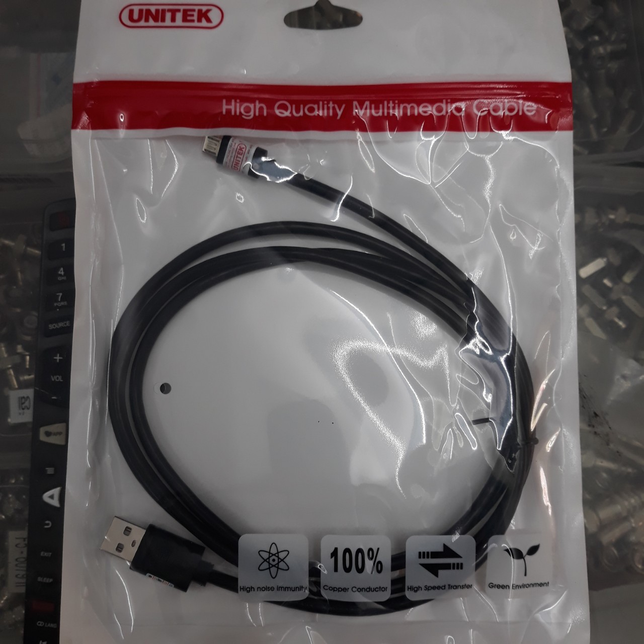 đóng gói dạng bì nilon chính hãng unitek dùng sạc loa bluetooth sony xb41, dòng sạc lên tới 2A