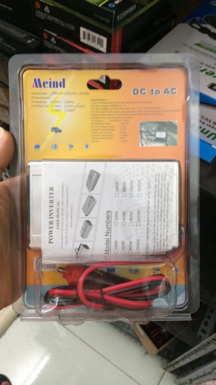 hình ảnh thực tế bộ chuyển điện 12v sang 220v 200w meind