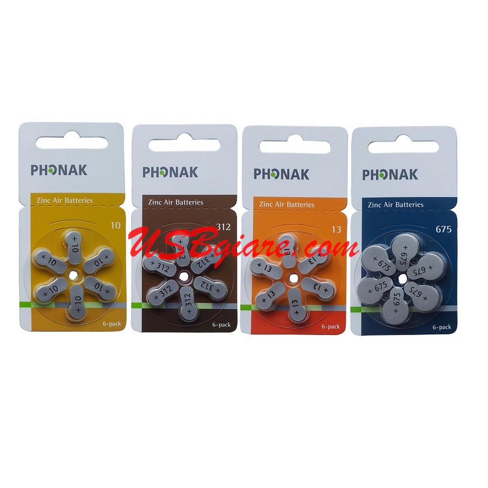pin máy trợ thính các mã 10 13 312 675 Phonak zine air batteries
