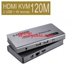 Bộ khuếch đại và kèo dài HDMI USB KVM 120M qua cáp mạng có remote HF-70