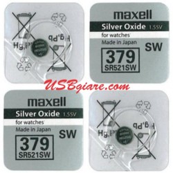 Pin đồng hồ Maxell 379 SR521SW V379 D379 1.55V Silver Oxide