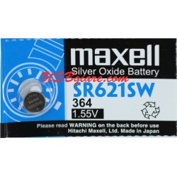 Pin SR621SW / 364 1.55V Silver Oxider Battery Maxell