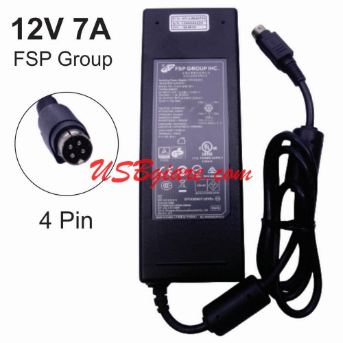 thumbnail interactive-video image 1 of FSP084-DIBAN2 12V 7A 84W Power Adapter + US Power Cable - 5.5x2.5mm Tip 1 of 2