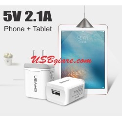 Cóc sạc 5V 2.1A sạc Phone + Tablet Usams US-CC017
