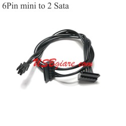 Cáp nguồn 6Pin nhỏ ra 2 Sata 15Pin dài 45cm dây đen loại tốt