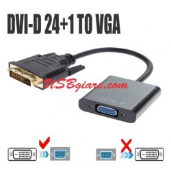 Cáp chuyển DVI-D 24+1 đực sang VGA cái (có IC) 15Cm