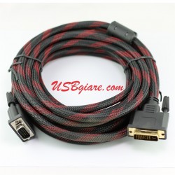 Cáp chuyển DVI sang VGA 5M chuẩn DVI-I 24+5 Dual Link
