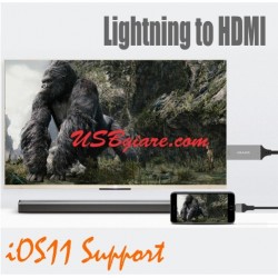 Cáp chuyển Lightning sang HDMI dài 2M hỗ trợ iOS11 chính hãng Usams US-SJ131