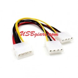 Cáp nguồn 4 Pin Molex đực ra 2 4 Pin Molex cái