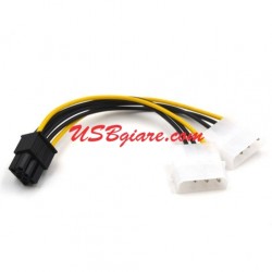 Cáp nguồn ATX 6 Pin ra 2 Molex 4 pin PCI Express Video Card PSU Power cable