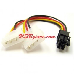 Cáp nguồn ATX 6pin to 2 Molex (LP4) cho card màn hình VGA