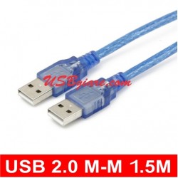 Cáp USB 2 đầu đực 1.5M (dây xanh)