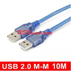 Cáp USB 2 đầu đực 10M (dây xanh)