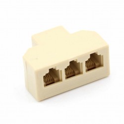 Đầu chia điện thoại RJ11 1 ra 3 - RJ11 4 line 1 đầu cái ra 3 đầu cái