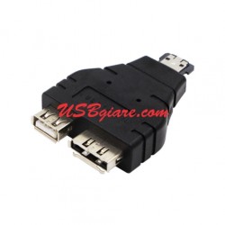 Đầu chuyển eSATA (power) male to USB 2.0 + eSATA female Adapter