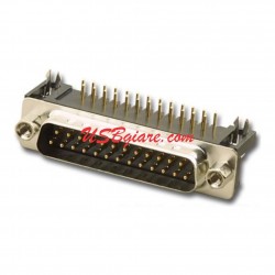 Đầu hàn Com 25 (DB25) đực chân cong hàn board
