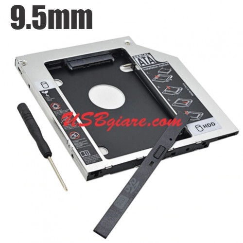 Caddy Bay SATA 9.5mm SATA 3 adapter gắn thêm SSD HDD cho Laptop